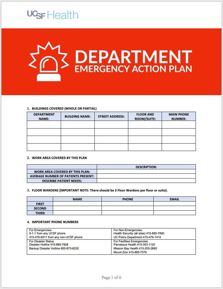 department-emergency-checklist-status-form-and-action-plan-safety